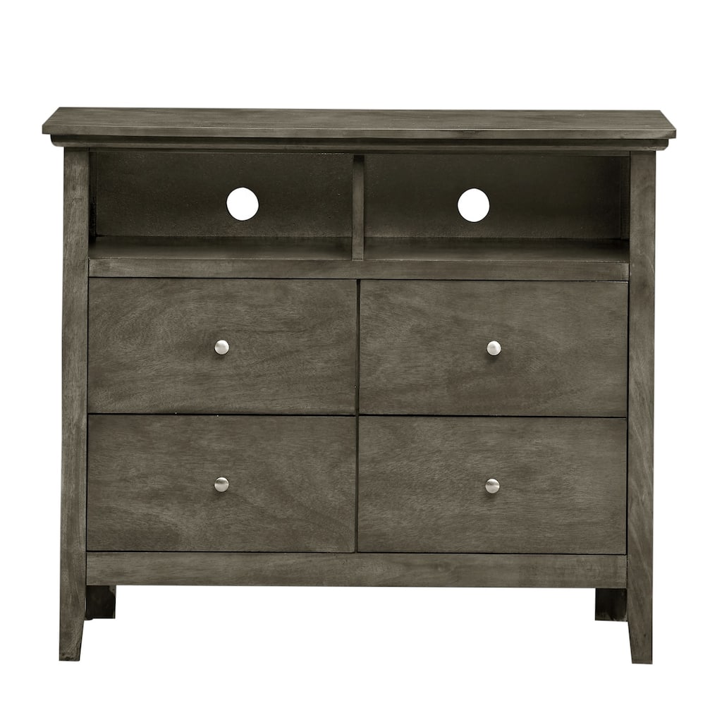 Wooden TV Media Chest with 4 Drawers - 42" - Gray