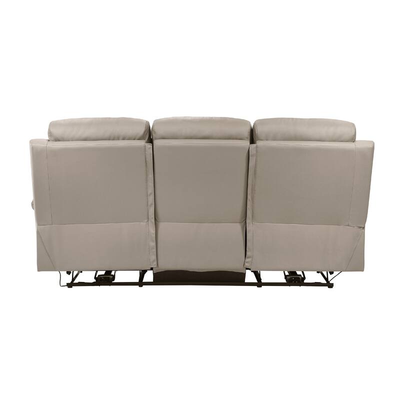 Hanna Power Dual Recliner Sofa, USB, Latte Brown Grain Leather 87 Inch