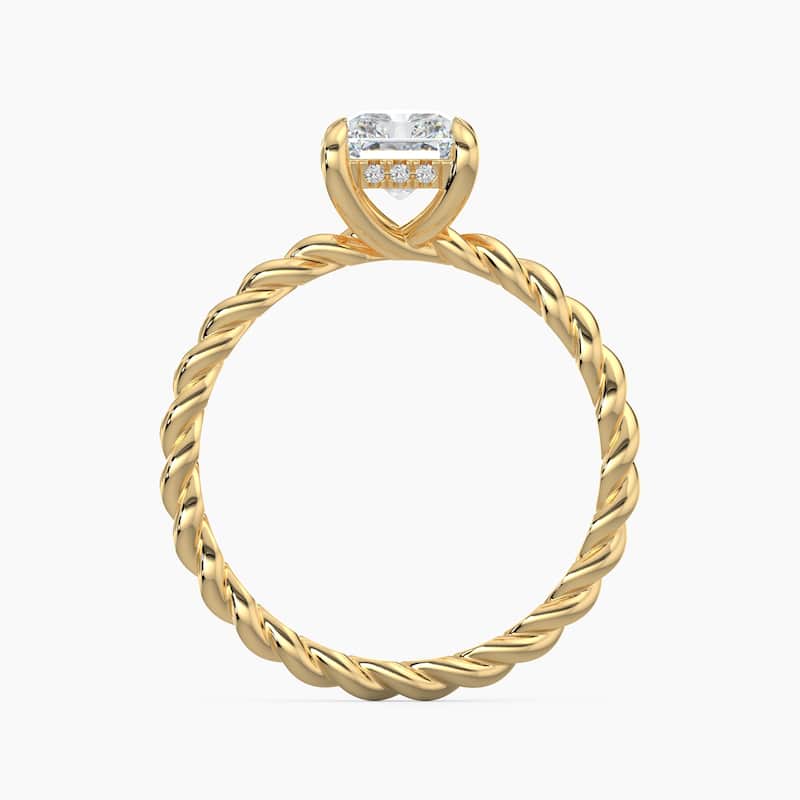 Auriya 14k Gold Lab Grown Radiant Diamond Twisted Hidden Halo Engagement Ring 1.00 to 5.00 ct. tw. (F-G, VS)