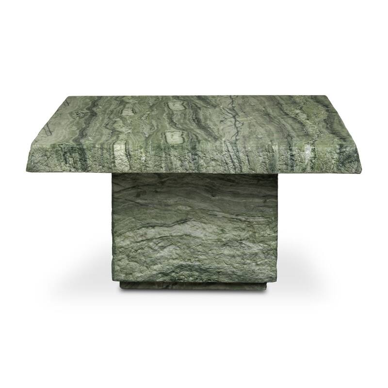 Stilo Slab Top Concrete Coffee Table with Marble and Stone Finish - Seaweed Green