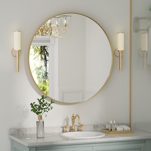 Wall Mirror Vanity Mirror Bathroom Mirror with Metal Frame(1