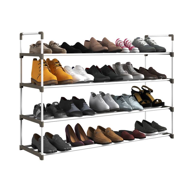 Shoe Rack - Shoe Organizer for Closet, Bathroom, Entryway by Home-Complete (White)