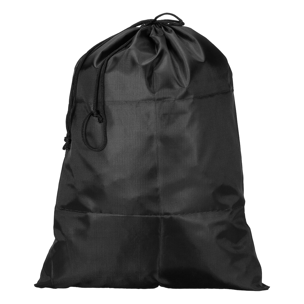 19.7" Height Clothes Storage Double Drawstring Bag for Camping, Black