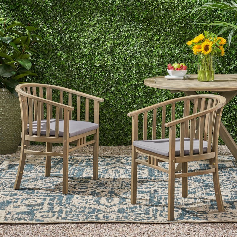 Exquisite Outdoor Wooden Dining Chairs with Cushions