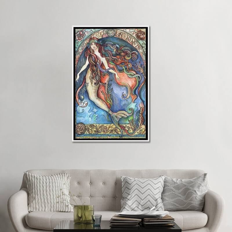 iCanvas "A Mermaid - La Sirene" by Fanitsa Petrou Framed Canvas Print