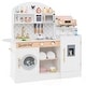preview thumbnail 22 of 30, Costway Kids Kitchen Set Wooden Kitchen Playset with Clock, Microwave, - See Details