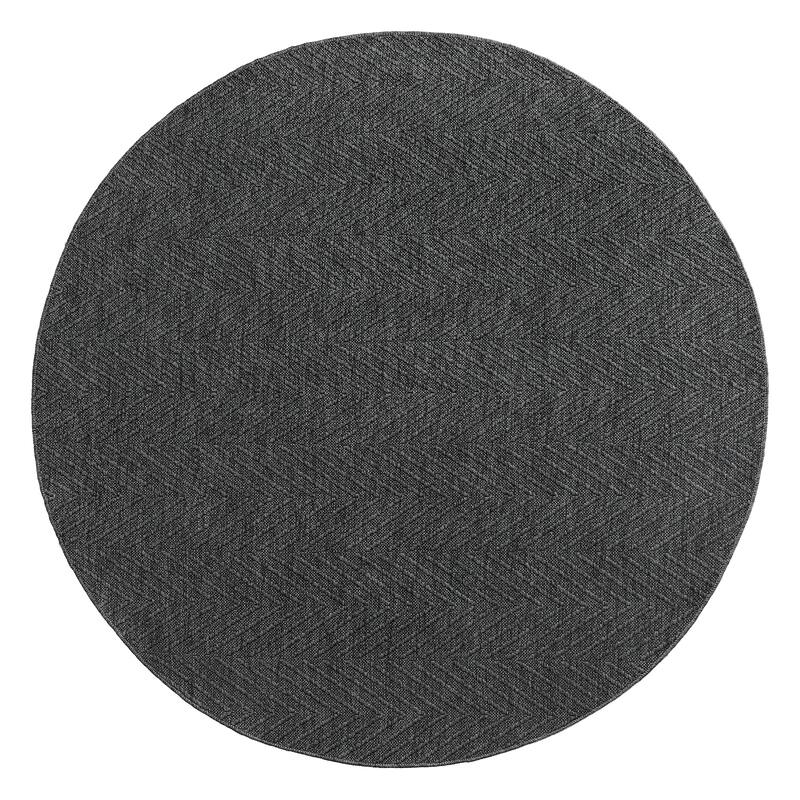 TOWN & COUNTRY BASICS Pax Herringbone Textured Solid Everwash® Washable Area Rug Black