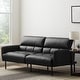 preview thumbnail 17 of 35, Lucid Comfort Collection Futon Sofa Bed with Box Tufting Black Faux Leather