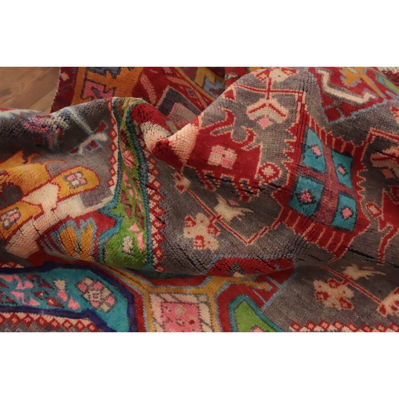 Hand Knotted Oriental 100% Wool Carpet Traditional Tribal Multi-Colored Meshkin Area Rug - 8' 2'' X 4' 3''