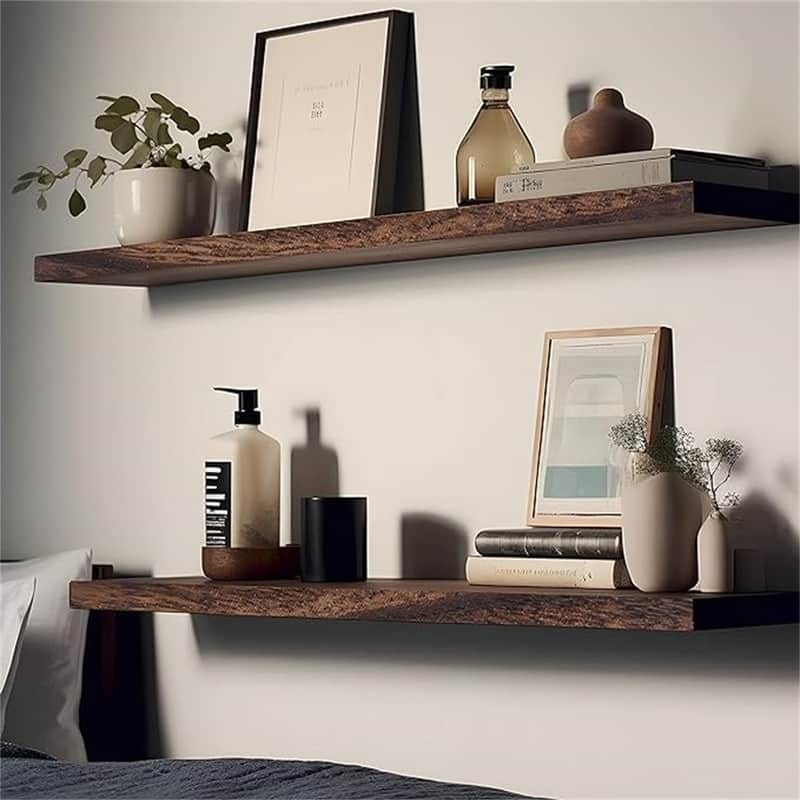 Wall Mounted Farmhouse Wooden Wall Shelf - 36"D x 6"W x 4"H