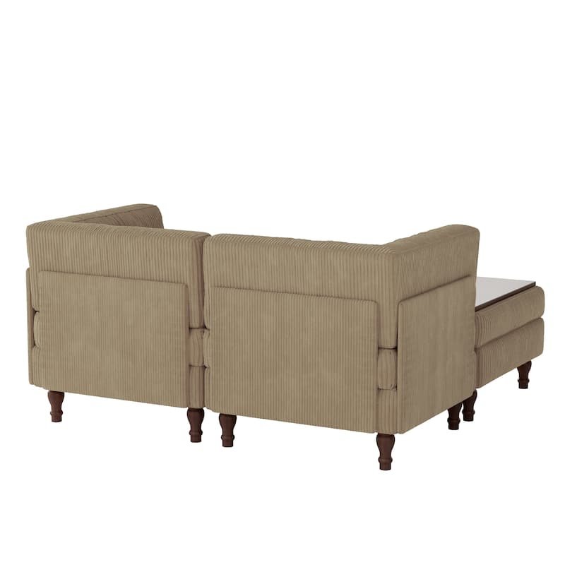 Oversized Sofa Corduroy Tufted Modular Sectional Set