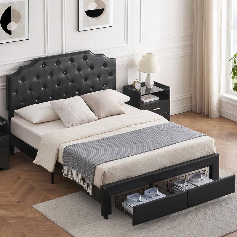 Upholstered Leather Bed Frame