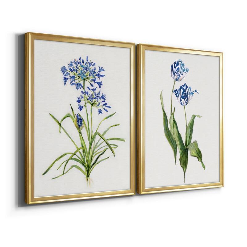 Blue Lively Botanical I Premium Framed Print - Ready to Hang - Multi-Color