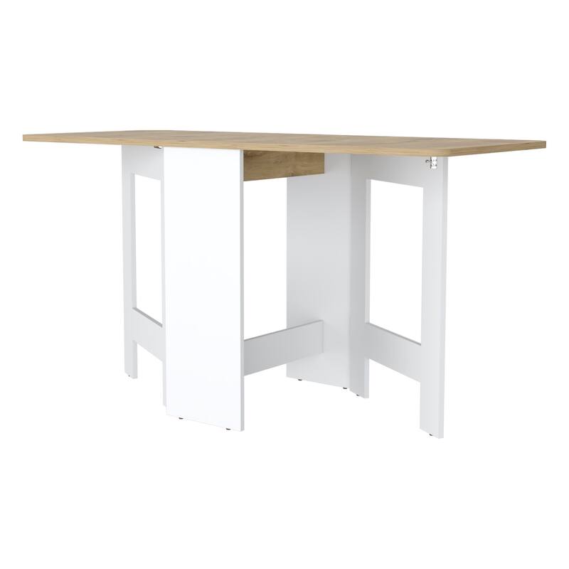 FM Furniture Kailua Folding Dining Table, Space-Saving, Foldable in 3 Forms