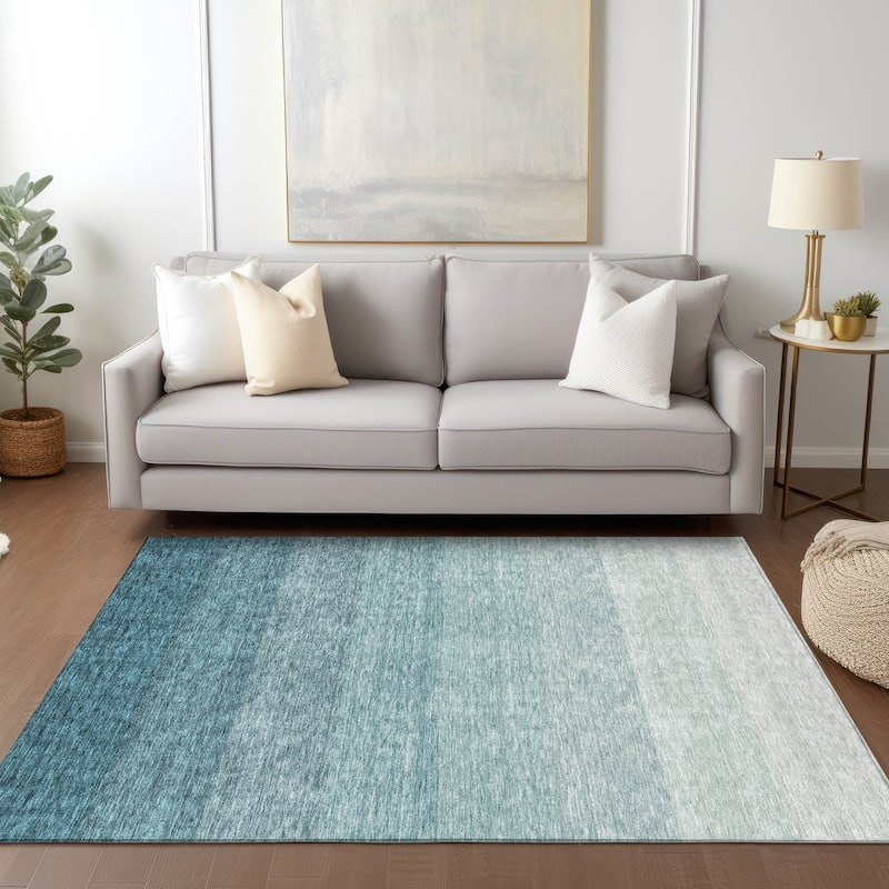 Machine Washable Indoor/ Outdoor Chantille Ombre Solid Rug