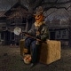 preview thumbnail 11 of 10, Haunted Hill Farm Smiling Jack the Shovel-Wielding Sitting Scarecrow by Tekky, Premium Talking Halloween Animatronic