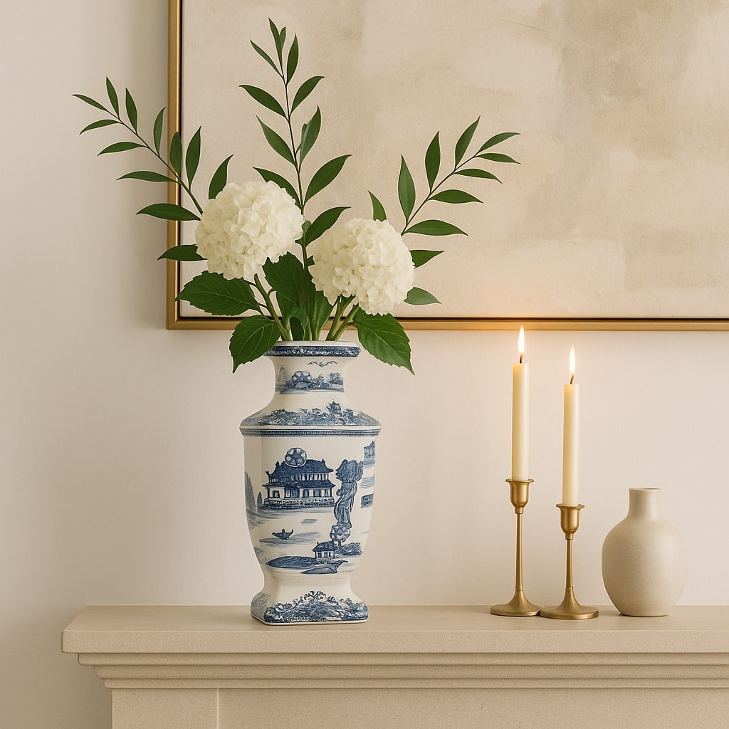 Ceramic Chinoiserie Decorative Temple Jar