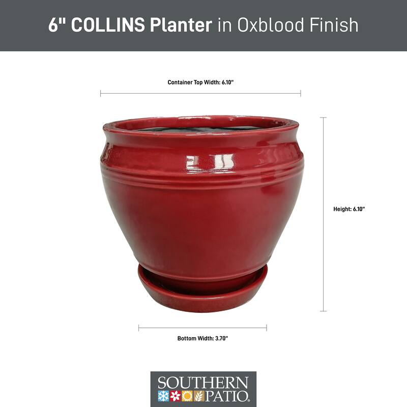 Southern Patio Collins Ceramic 6.1-inch Planter