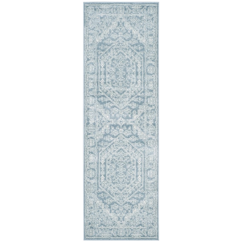 SAFAVIEH Adirondack Sian Rustic Oriental Medallion Rug - 2'6" x 6' Runner - Slate/Ivory