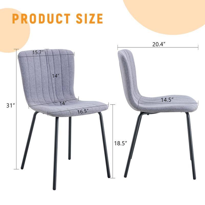 Set of 4 Minimalist Dining Chairs – Premium Black Metal Leg Design for Modern Interiors, Versatile Style Adaptability