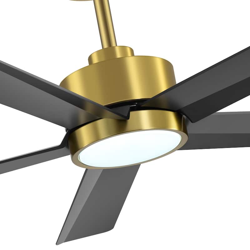 Breezary 65"/52"/42" 5-Blade LED Ceiling Fan with Light Kit and Remote