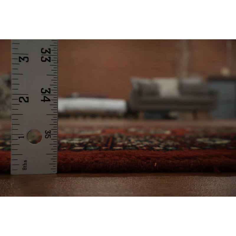 Hand Knotted Oriental 100% Wool Carpet Traditional Geometric Red Balouch Area Rug - 2' 10'' X 1' 11''