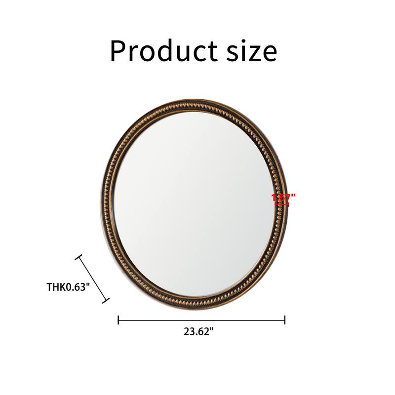 Round Decorative Wall Mirror - Gold