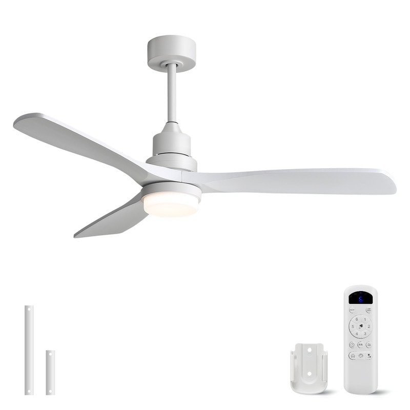 Sofucor 42"/48"/ 52"/60"Noiseless Walnut Wood Ceiling Fan with Remote Control, Integrated Light Optional