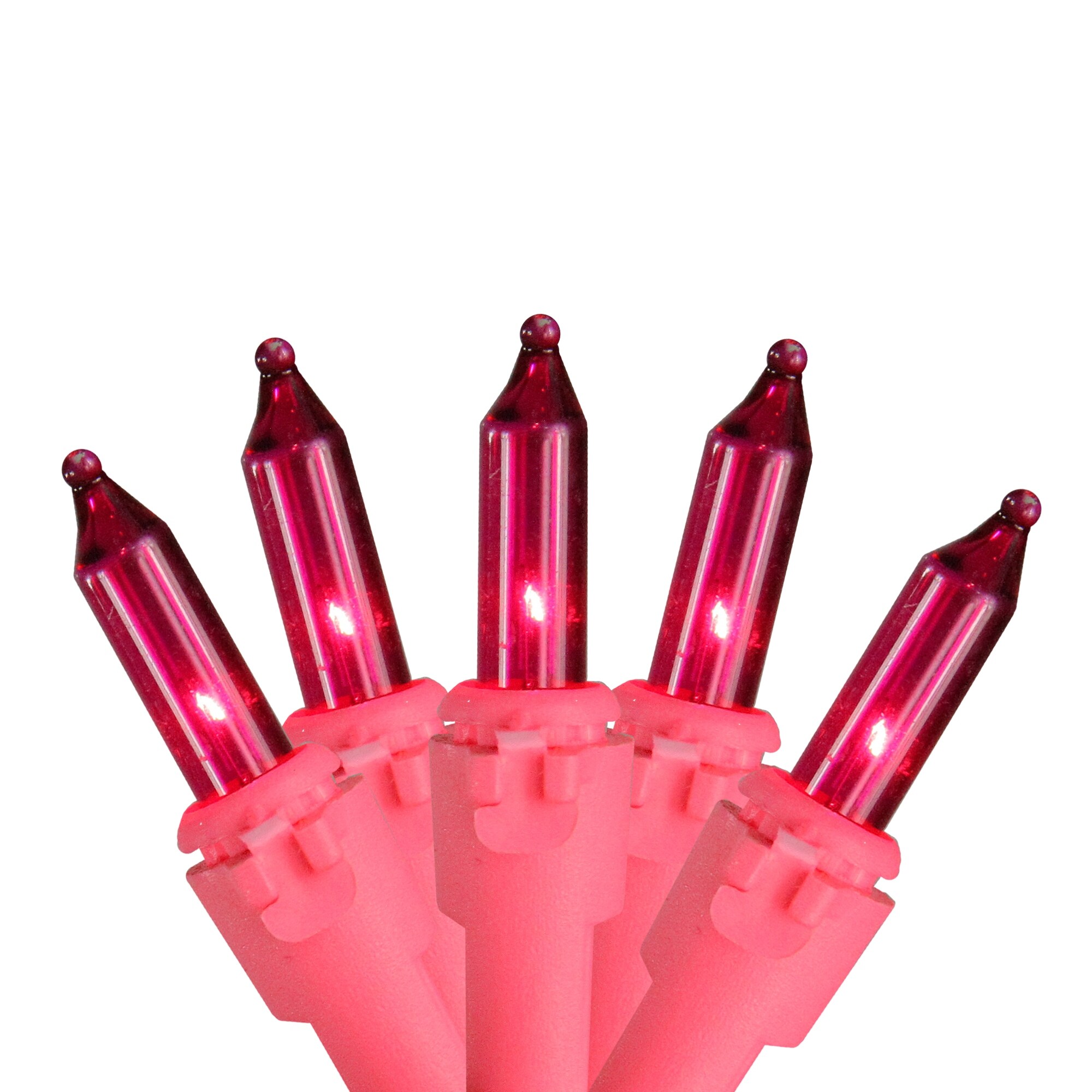 Shop 50 Count Pink Mini Christmas Light Set 14ft Pink Wire Overstock 24257846