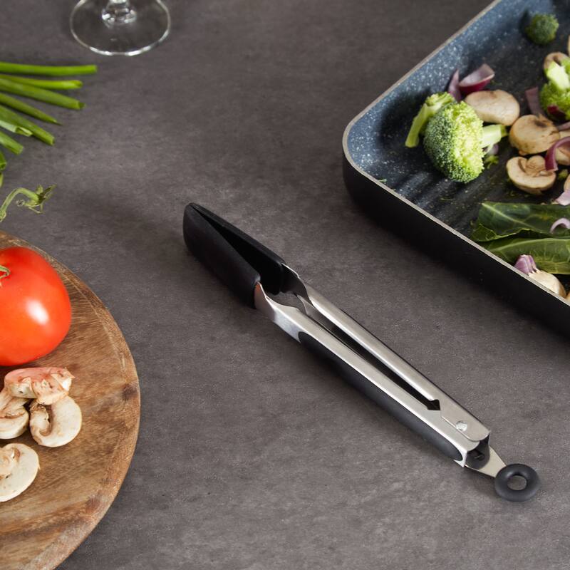 10.75-Inch Non-Slip Locking Tongs - Black or Red