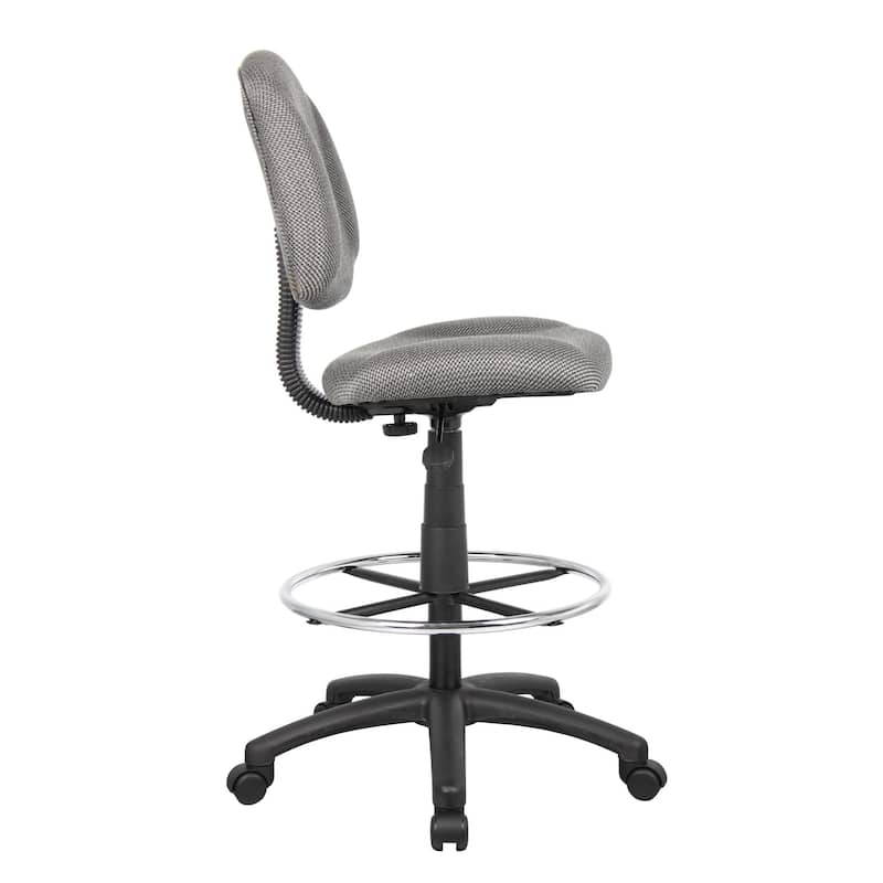 Boss Contoured Comfort Adjustable Rolling Drafting Stool Chair