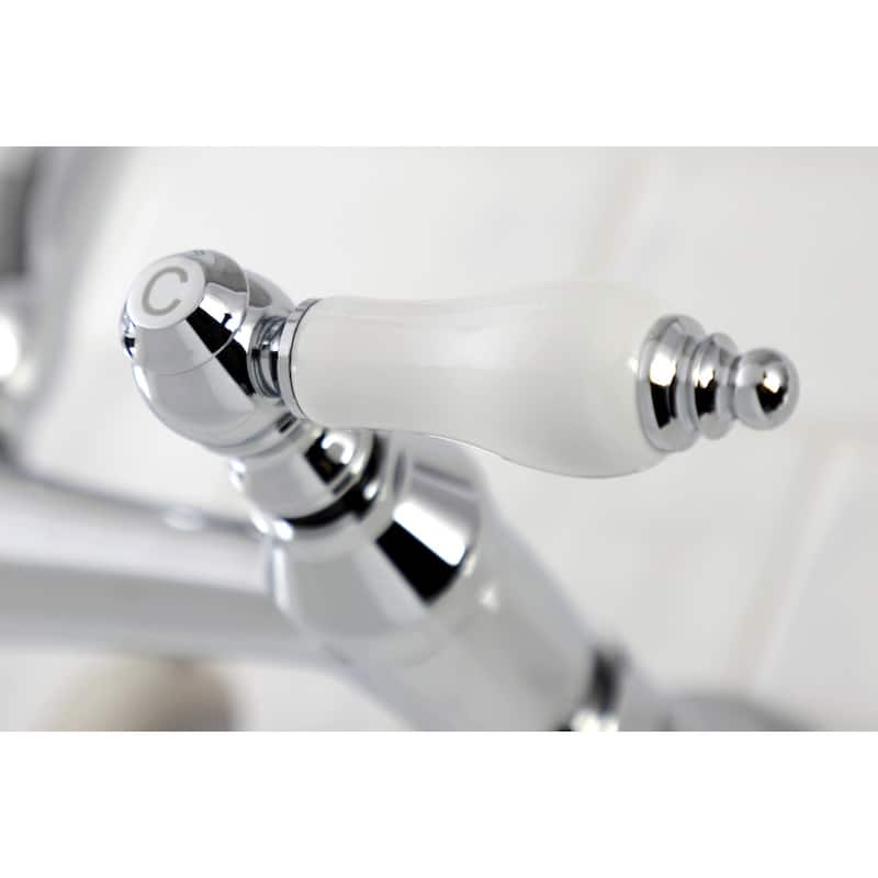Kingston Brass KS324.PL Vintage 1.2 GPM Wall Mounted Bridge Bathroom