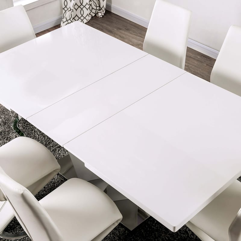 Furniture of America Jola Modern White 78-inch Expandable Dining Table