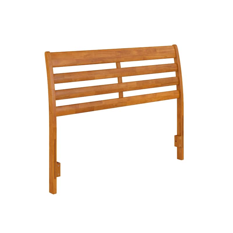 Solid Wood Headboard Full Size - Charger Bed Frame Attachment - Light Toffee Finish