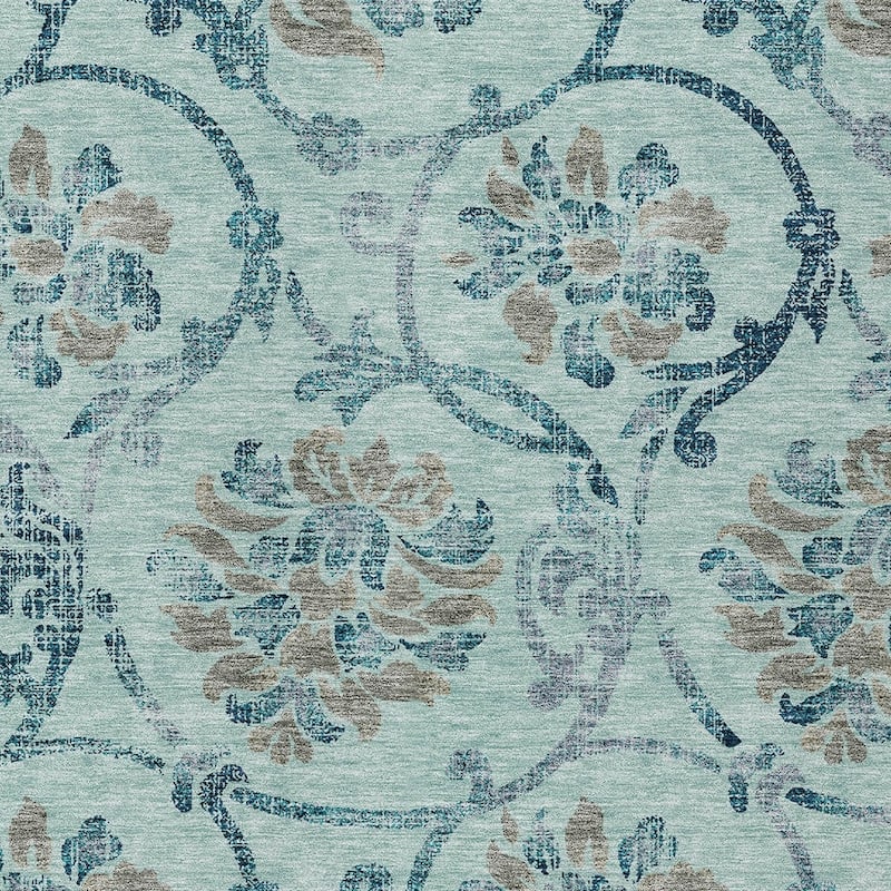 HomeRoots Floral Traditional Rectangle Outdoor Rug