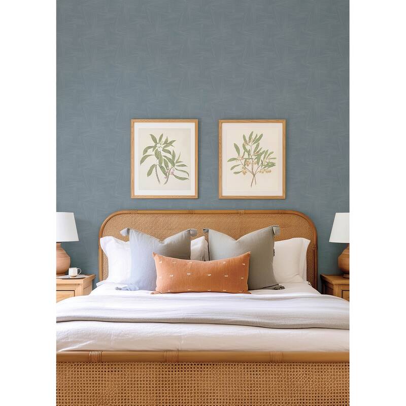 A-Street Prints Reid Sky Blue Woven Geometric Wallpaper