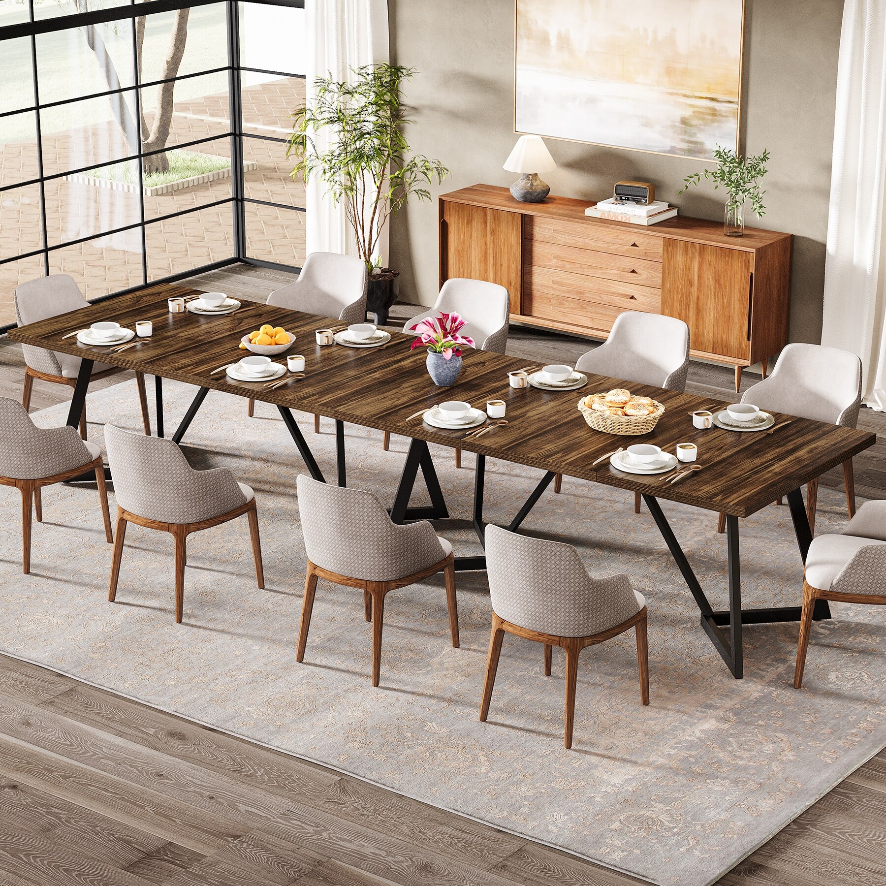 70.86-Inch Large Dining Table for 6-8, Modern Dining Room Table