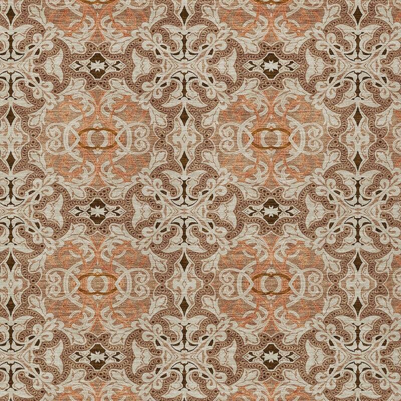 HomeRoots Medallion Transitional Rectangle Outdoor Rug
