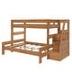 preview thumbnail 24 of 26, Max and Lily Modern Farmhouse Twin XL Over Queen Bunk Bed With Staircase