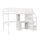 preview thumbnail 12 of 17, Elegant Style Twin Size Loft Bed with a Stand-alone Bed, Storage Staircase, Desk, Shelves and Drawers, Solid Construction, White