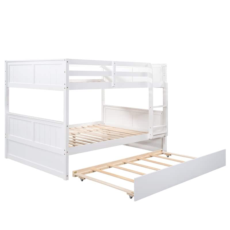 Harper & Bright Designs Full-over-Full Bunk Bed with Twin Trundle