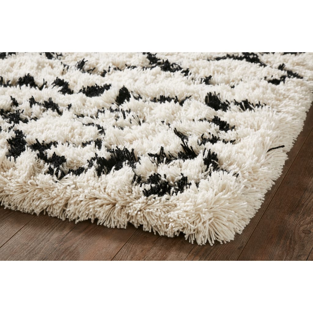Tylie Black & Ivory Wool Cotton Rug