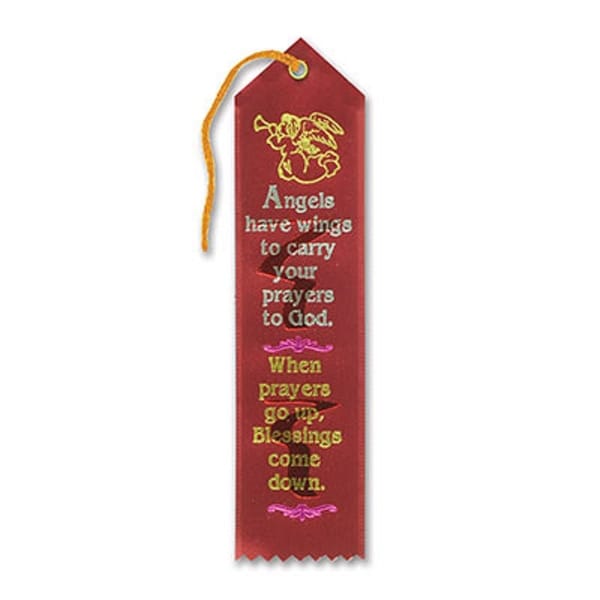 Pack of 6 Red "Angels Have Wings Award" Decorative Award Ribbon Bookmarks 8" - N/A