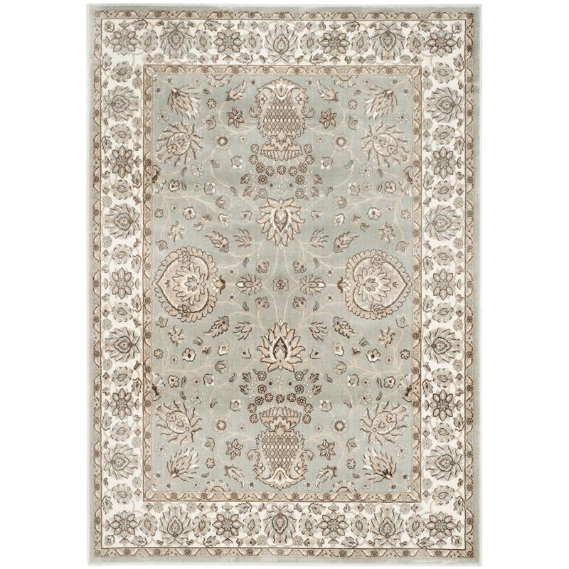 SAFAVIEH Persian Garden Maybell Vintage Boho Oriental Viscose Rug - 4' x 5'3" - Silver/Ivory