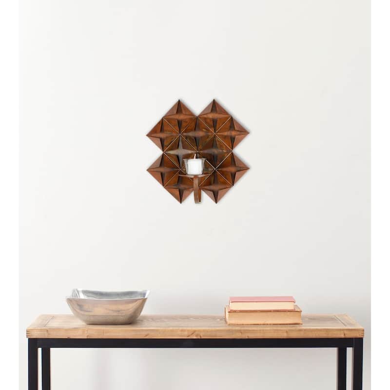 SAFAVIEH Lighting Caisa Piece Origami Candle Holder Wall Sconce - 11" x 5.5" x 11" - 11Wx6Dx11H
