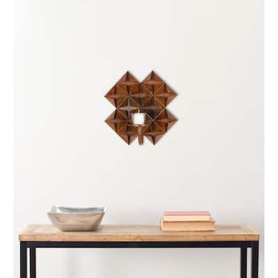 SAFAVIEH Lighting Caisa Piece Origami Candle Holder Wall Sconce - 11" x 5.5" x 11" - 11Wx6Dx11H