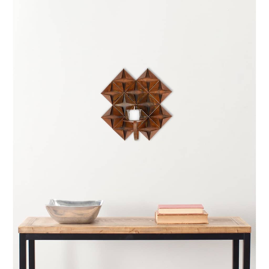 SAFAVIEH Lighting Caisa Piece Origami Candle Holder Wall Sconce - 11" x 5.5" x 11" - 11Wx6Dx11H
