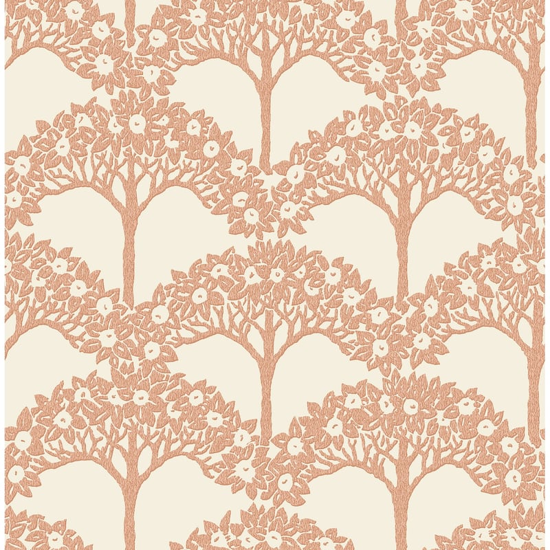 A-Street Prints Dawson Rust Magnolia Tree Wallpaper