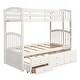 preview thumbnail 9 of 13, Modern Design Wood Bunk Bed with Ladder, Multifunctional Trundle Bunk Bed with Drawers, White
