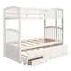 preview thumbnail 9 of 36, Twin Over Twin Bunk Bed with Ladder and Safety Rail, Twin Trundle Bed with 3 Drawers for Teens Bedroom, Guest Room Furniture